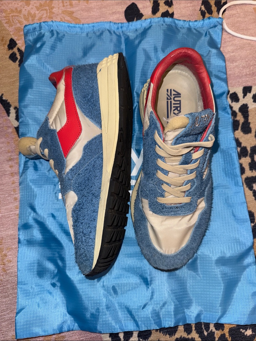 Autry Reelwind Sneakers- Blue, Cream & Red Retro Runner Sneakers